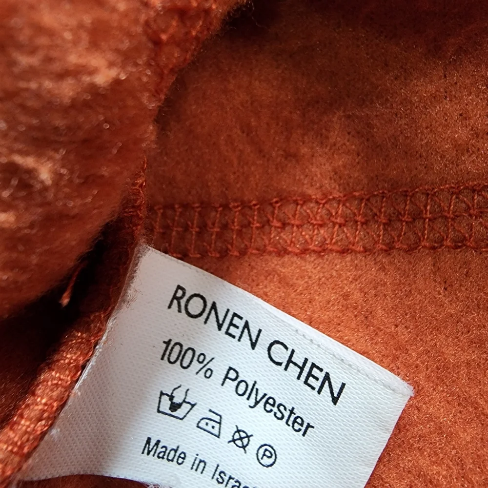 RONEN CHEN Orange Fleece Button Down Jacket Medium